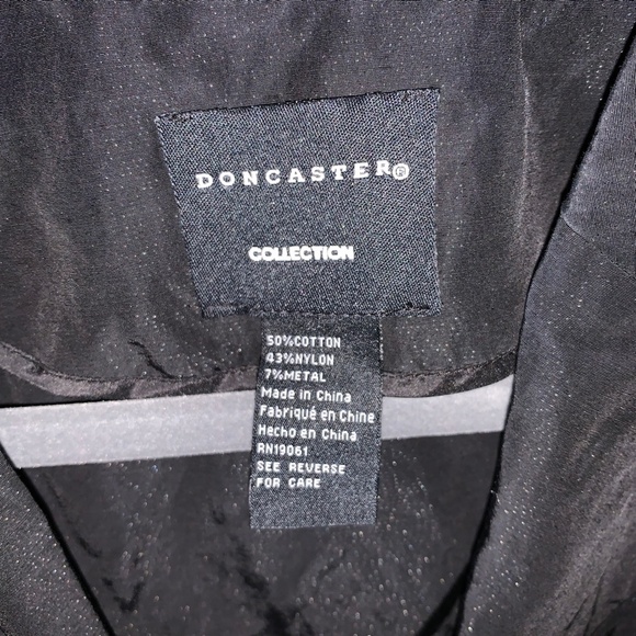 Doncaster Collection Size 8 Black Metalic Sparkle Jacket Bow in Back 3/4 Zip - Picture 10 of 13